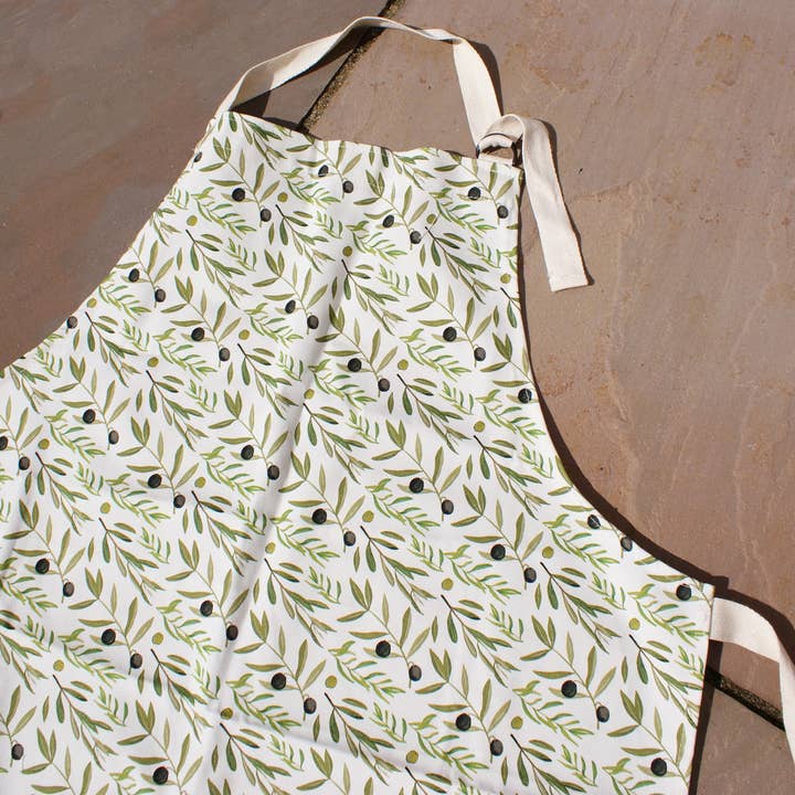 Olive Branch ekologisk bomullsförkläde för wholesale av Alex Hinton Design