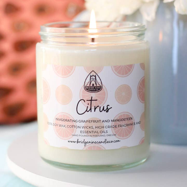 Citrus Soy Candle for wholesale by Bridge Nine Candle Co.