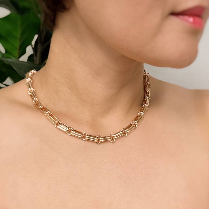 Ellison+Young - Wholesale Link & Chain Necklace - Double Links Linked Chain Necklace