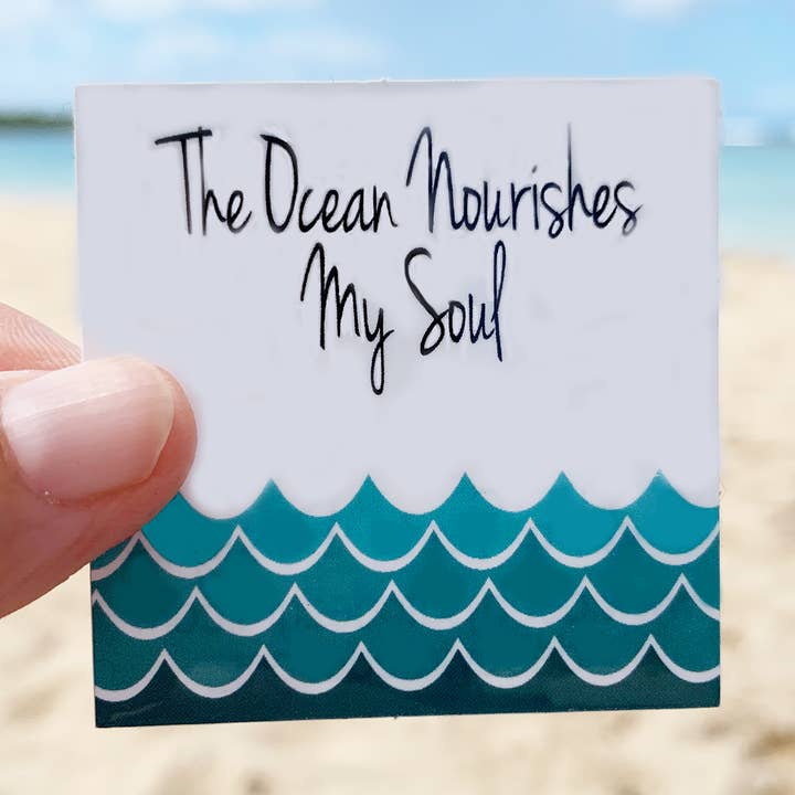 The Ocean Nourishes My Soul Sticker for wholesale by Debby Sato Designs