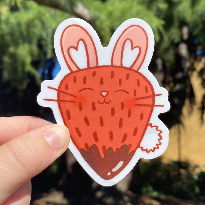 Autocolante Strawbunny Individual por atacado de Katie Cat Created