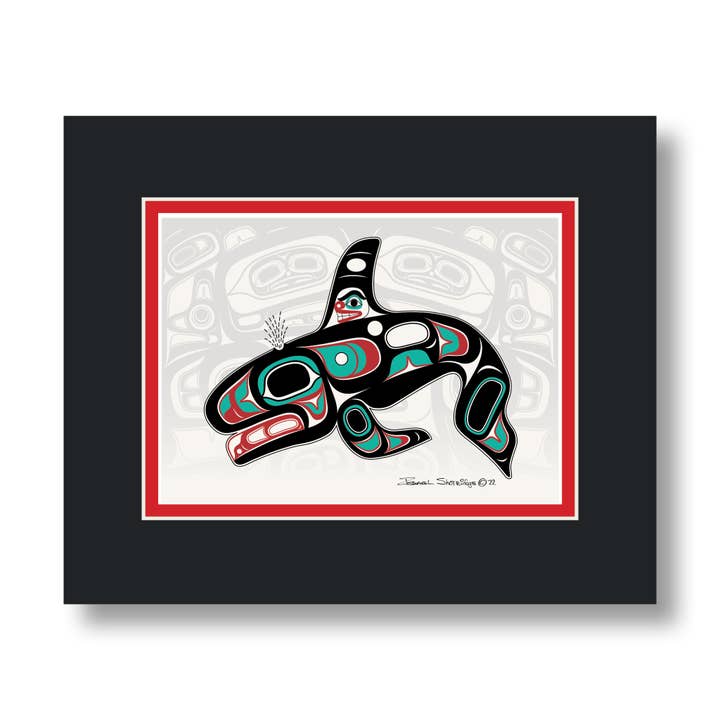 Killer Whale & Screen - Formline Art Card-matten (6 stuks) voor wholesale door The Shotridge Collection