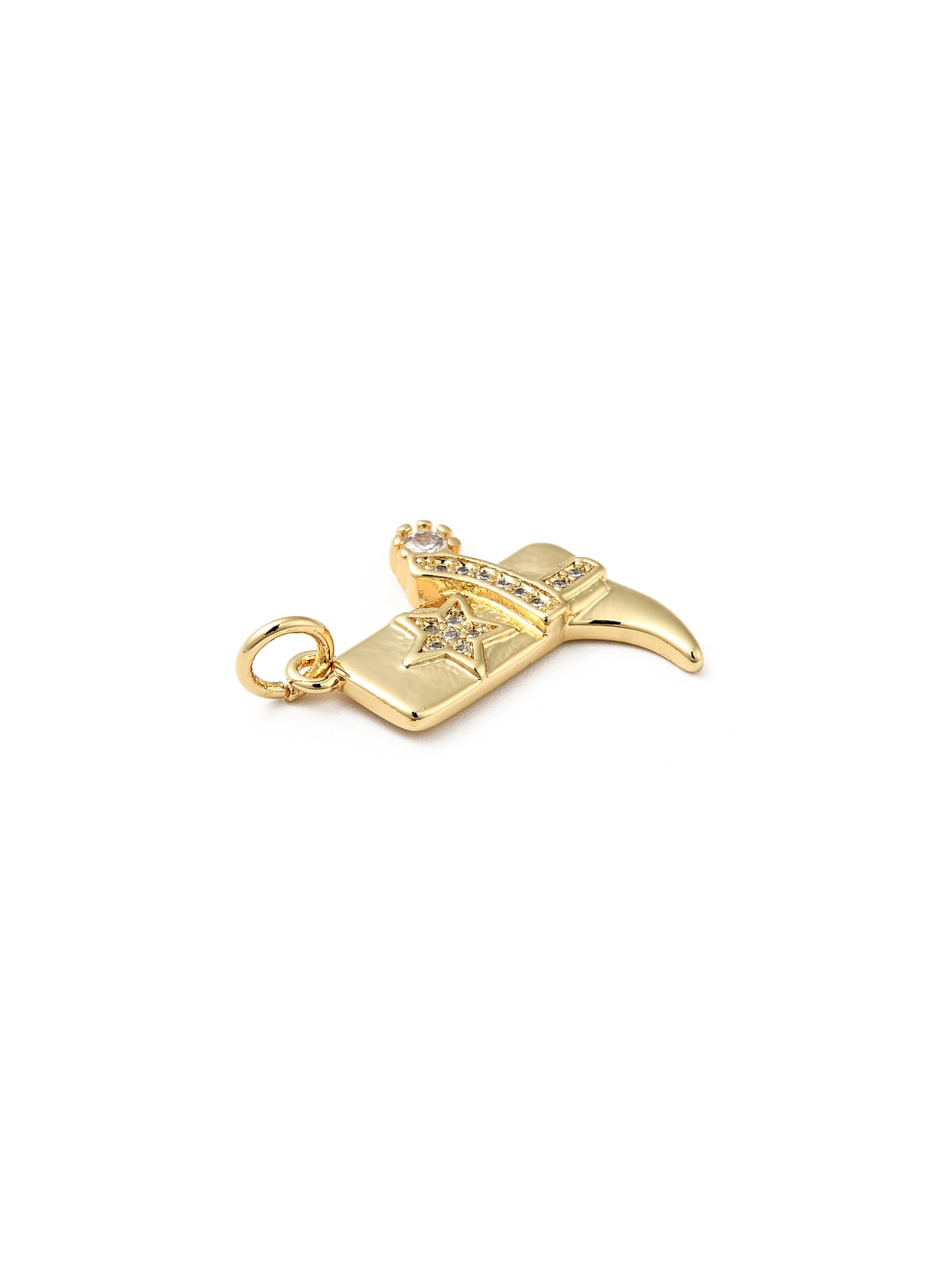 The Charm Bar Company - Wholesale Individual Charm/Pendant - Gold Cowgirl Boot Charm1
