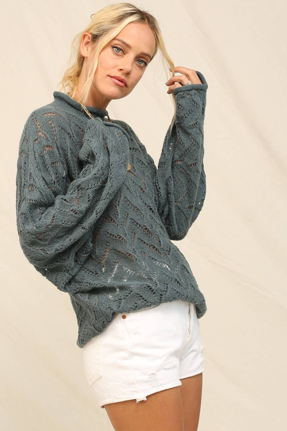 KyeMi - Wholesale Knit Sweater - Women's - An Openwork And Cable Knit Oversized Sweater5