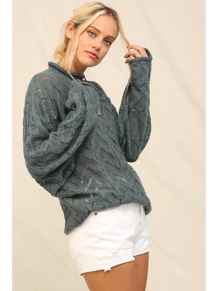 KyeMi - Wholesale Knit Sweater - Women's - An Openwork And Cable Knit Oversized Sweater5