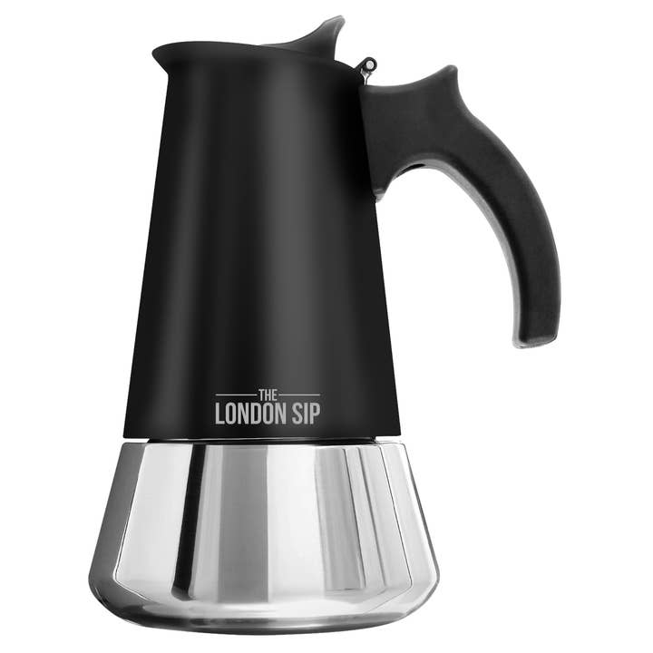 London Sip Stainless Steel Espresso Maker 3-cup, Black for wholesale by Kitchen Supply