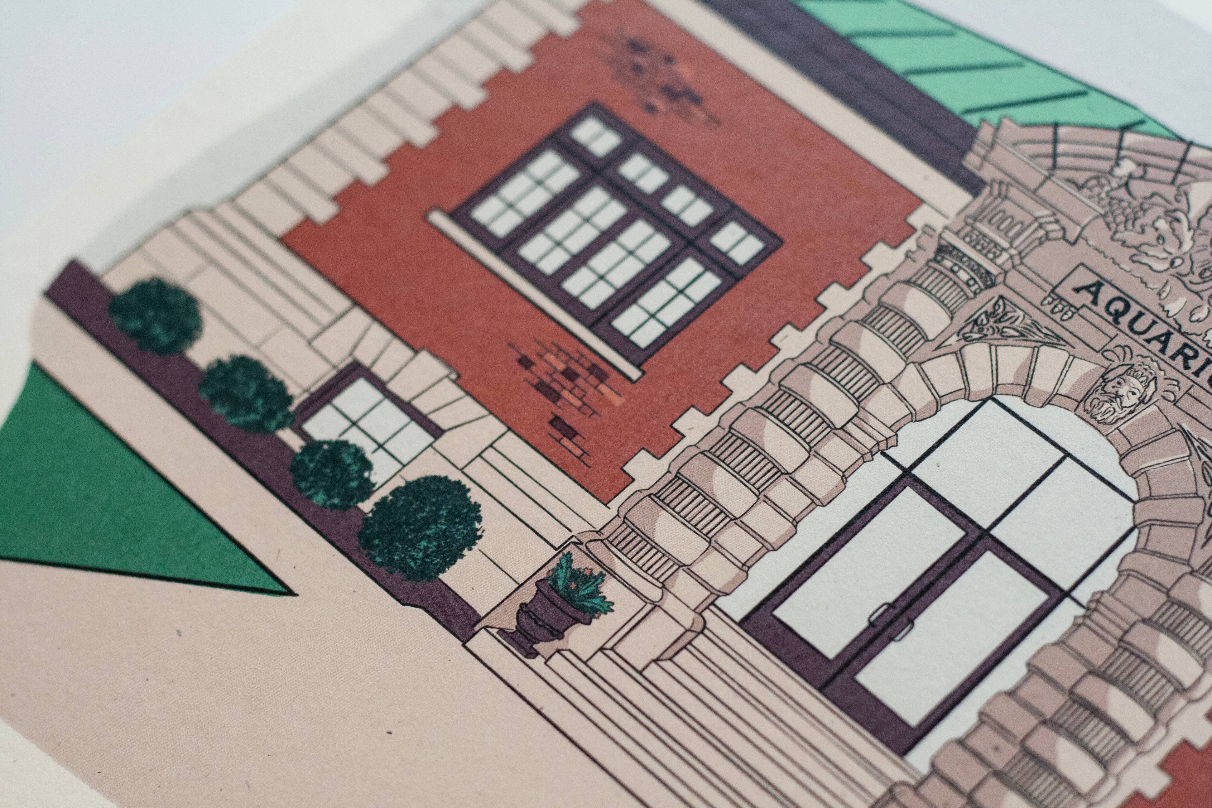 Telegram Print Co. - Wholesale Art Print - Detroit Belle Isle, Aquarium, 8x10 Print5