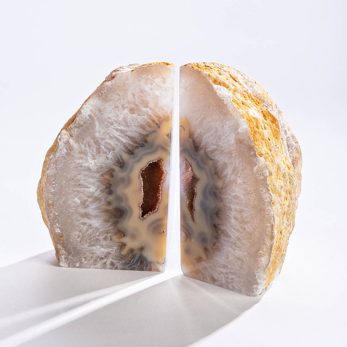 GeoCentral – wholesale Bookend – Natural Agate Bookends - Crafted in Brazil2