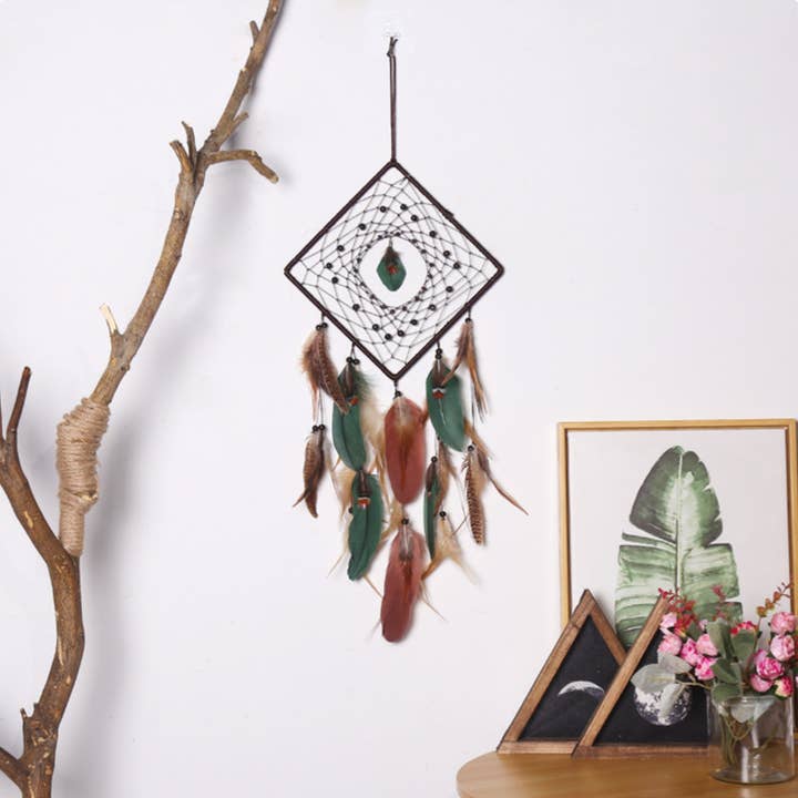 Crystolver (We Cover All Import Fees) - Wholesale Dream Catcher - Geometric Boho Dreamcatcher with Feathers1