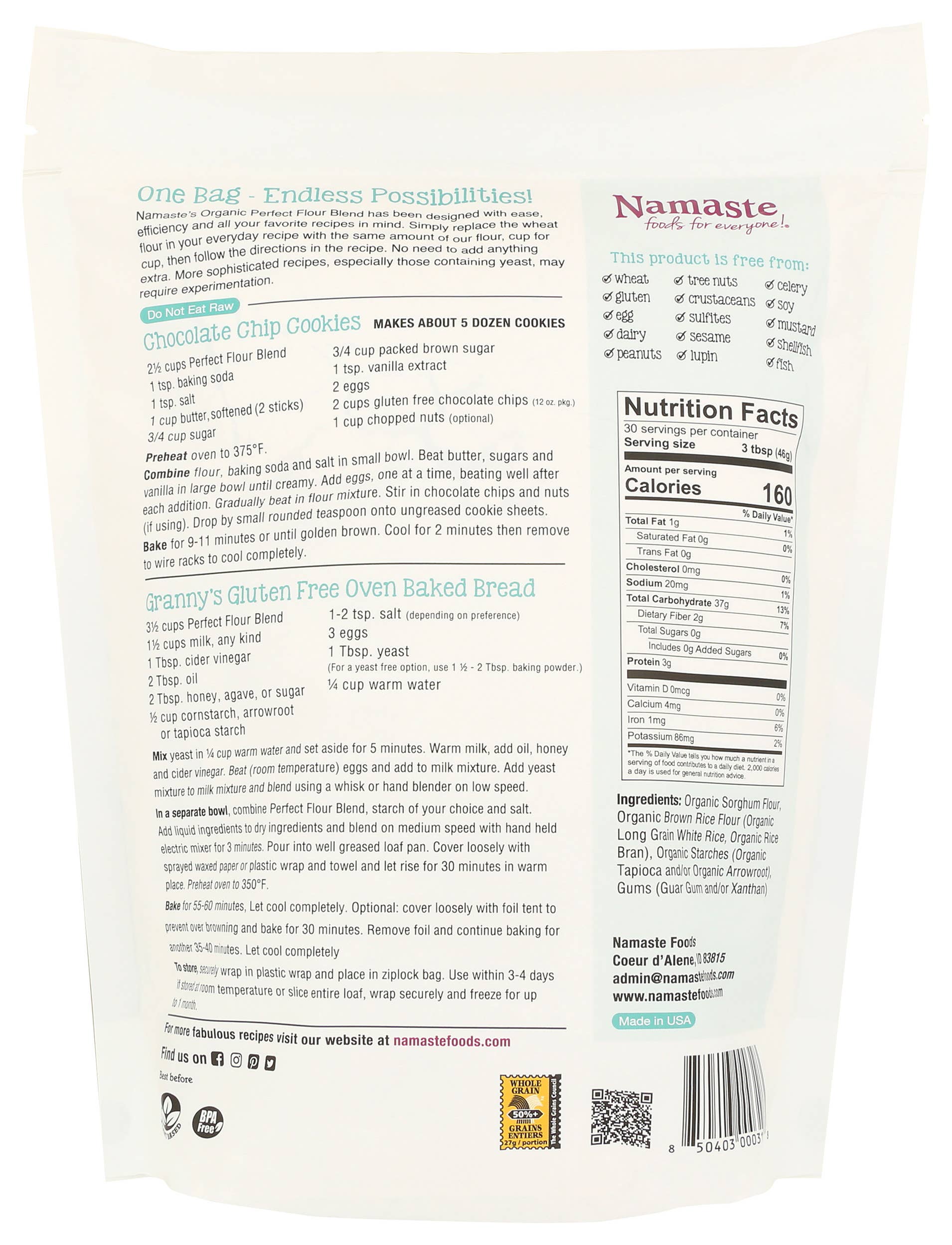 Namaste Foods - Wholesale Gluten-Free Flour - Gluten Free Organic Perfect Flour Blend1