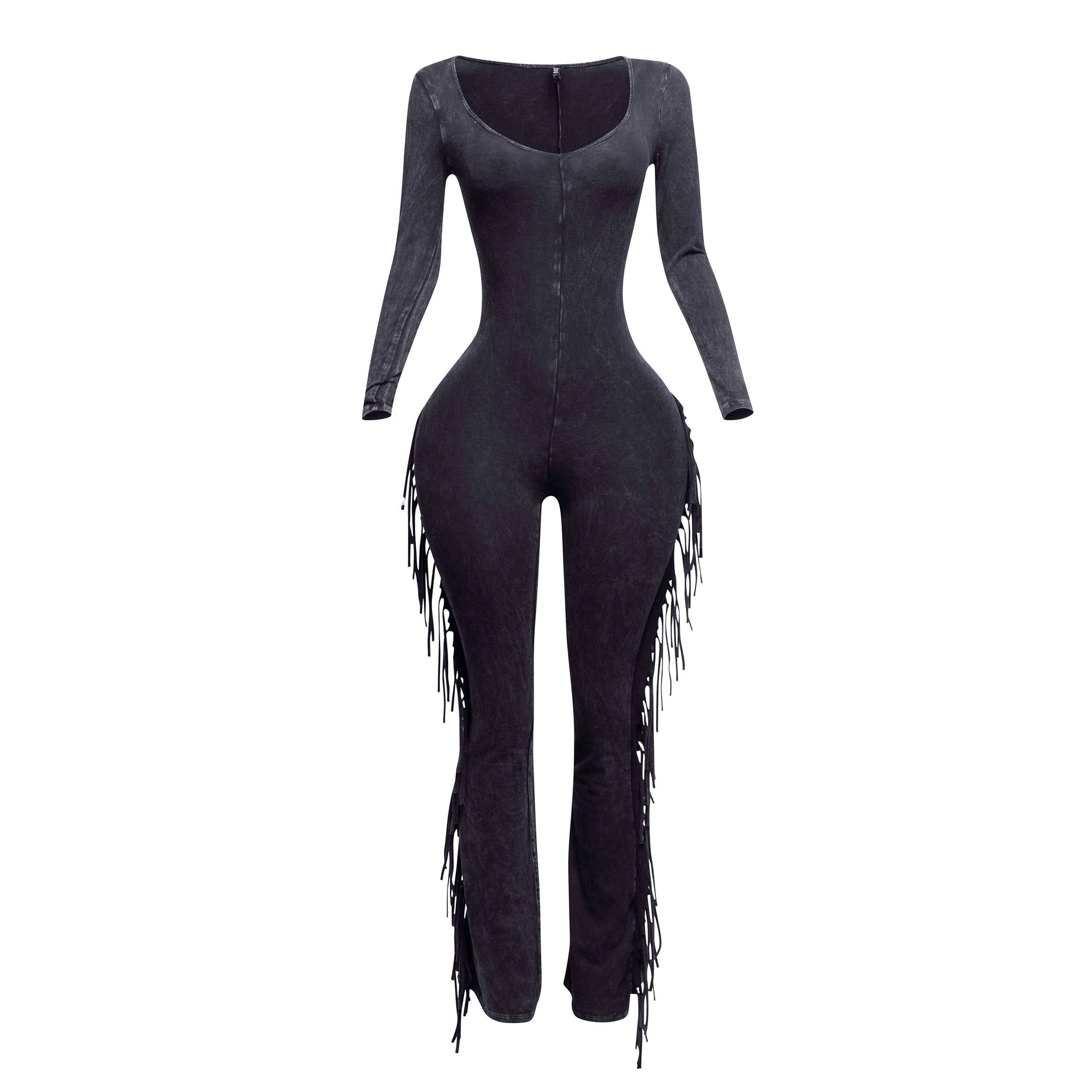 DORCAS - Wholesale Jumpsuit - Women's - Mineral washed fringed jumpsuit9