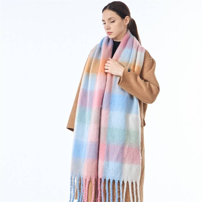 Sweetkama - Vente Écharpe – femme - Écharpe quotidienne à carreaux AC pour femmes SKAS420145