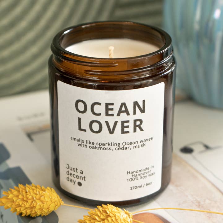 Handmade scented candles from soy wax - OCEAN LOVER for wholesale by Just a decent day