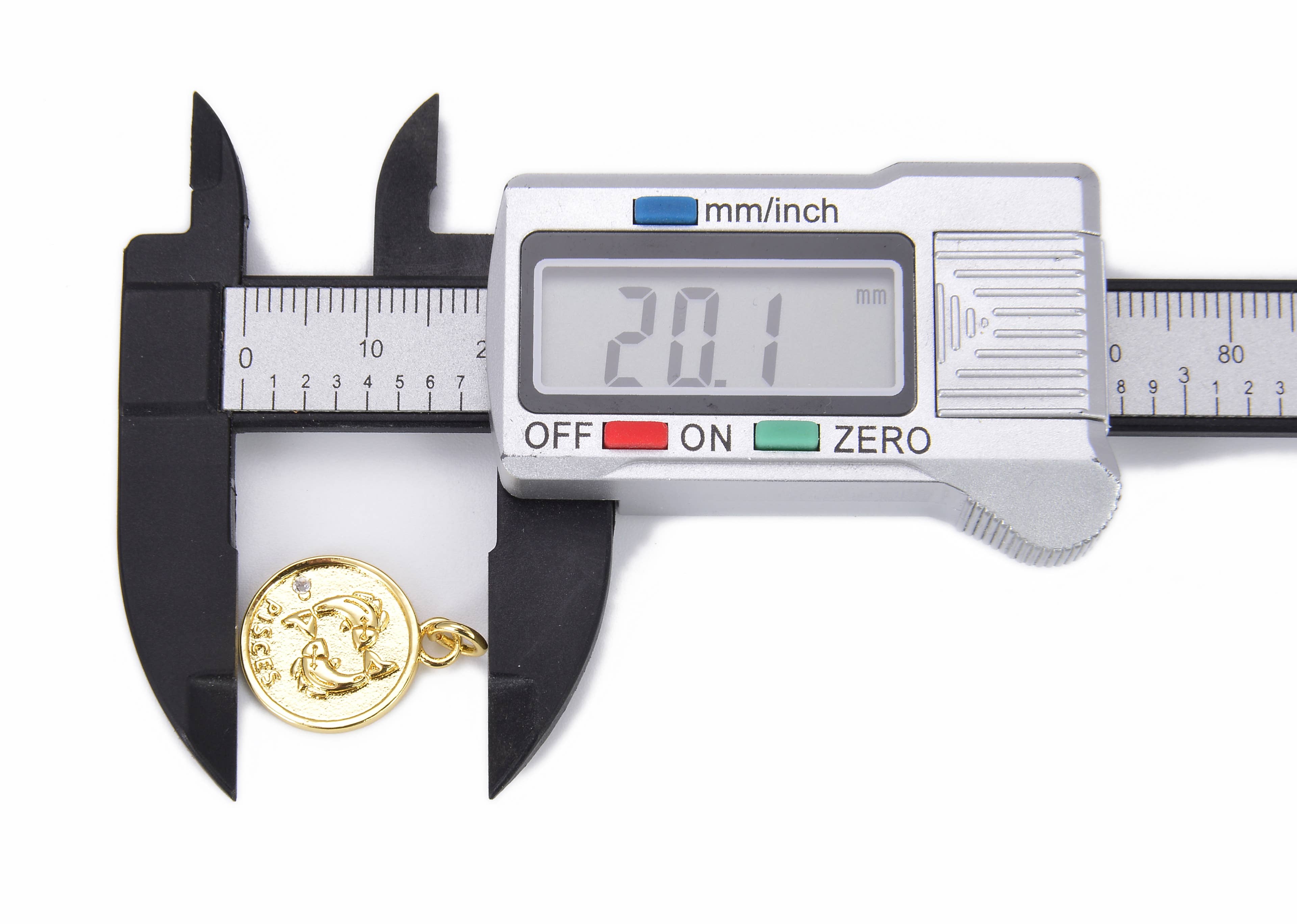 Beads Creation – Pendente/pingente individual por atacado – Pingente de Símbolo do Zodíaco Astrológico em Latão Banhado a Ouro 18K3