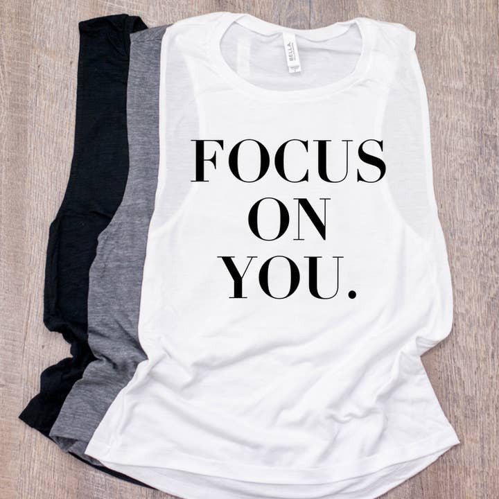 Focus On You Workout Muscle Tank for wholesale by FAMS design