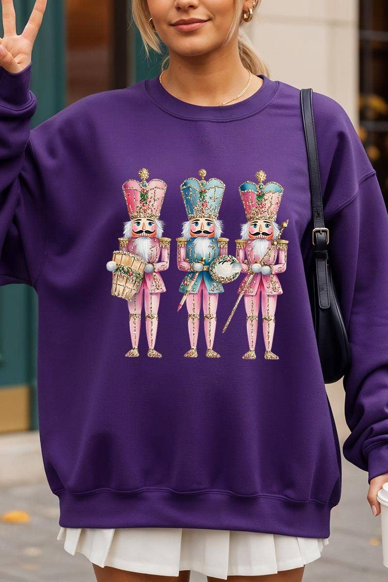 COLORBEAR - Venta al por mayor Camiseta estampada - Mujer - Sudadera gráfica rosa de Cascanueces de Navidad6