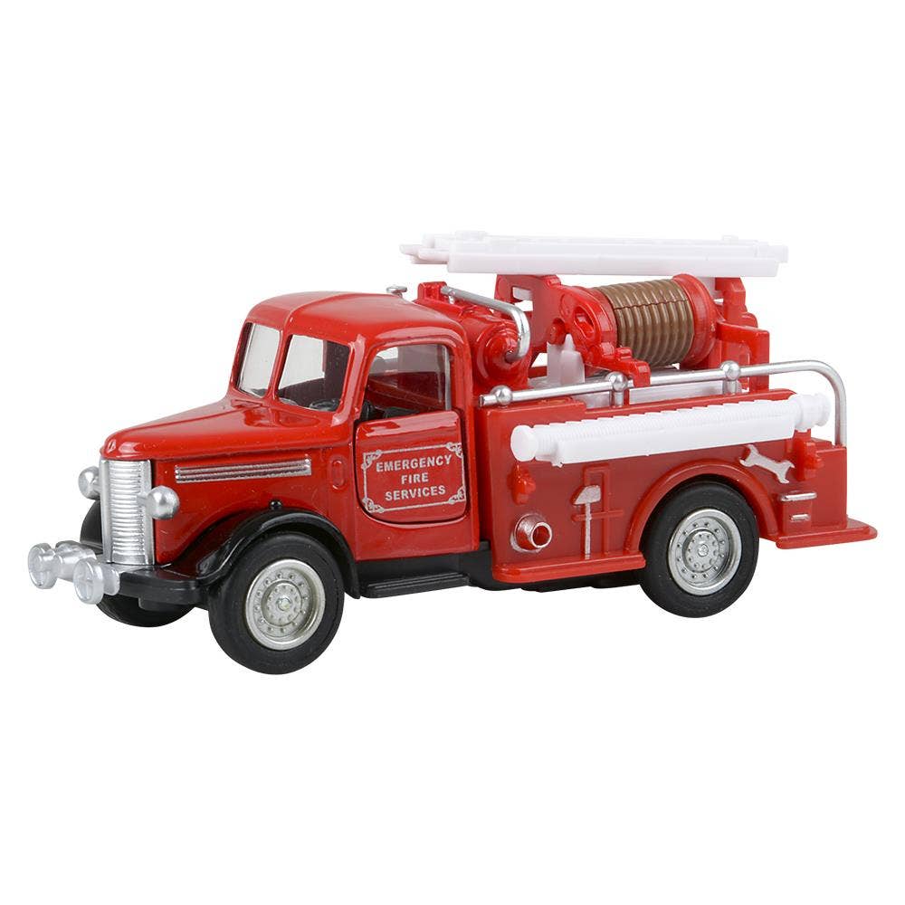 The Toy Network - Wholesale Toy Car/Truck - Kids - 5" Diecast Pull Back Classic Fire Truck4