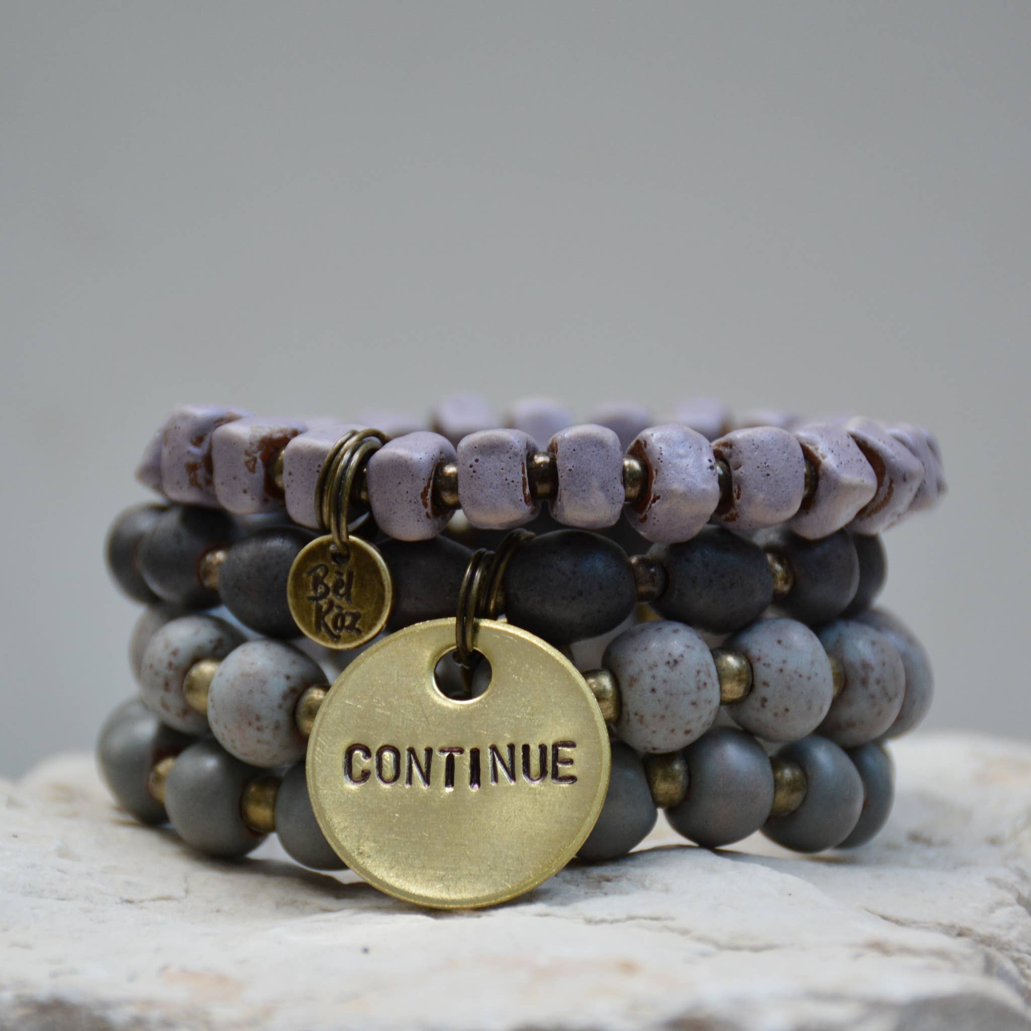 Bel Koz Haiti - Wholesale Beaded Bracelet - Lavender | Bel Koz Square Clay Bead Bracelet1