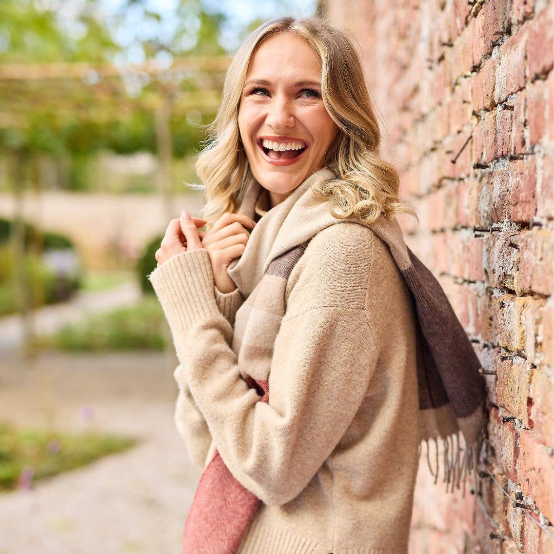 Tweedmill Textiles - Vente Écharpe – femme - Écharpe à rayures en laine d'agneau3