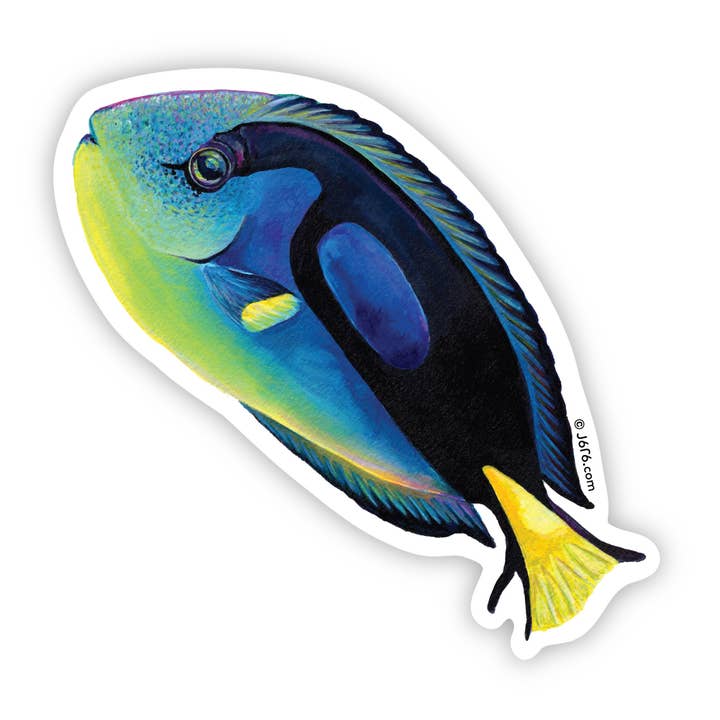 Blue Tang Fish Sticker – Waterproof Ocean Vinyl Decal for wholesale by J6R6
