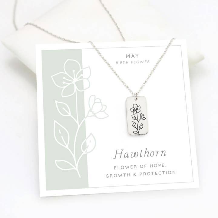 Delezhen – Großhandel Kette mit Anhänger/Charm – April Tulpe Geburt Blume Halskette Gravur Anhänger Schmuck