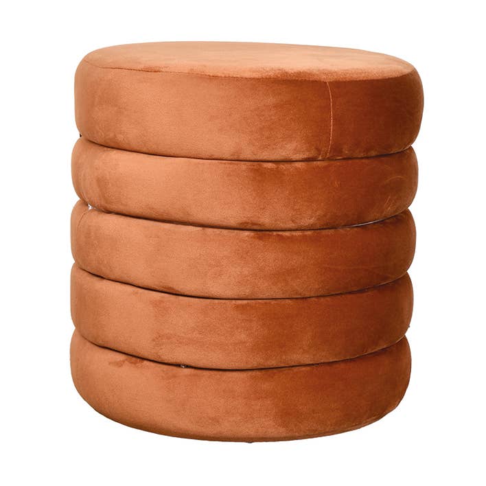Tabouret coffre Noé velours terracotta D36 H37cm pour la vente par Opjet Paris