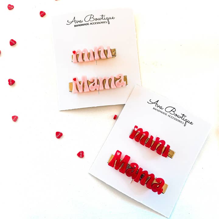 Mama And Mini Hair Clip Set- Mama Hair Clip for wholesale by Ava Bowtique