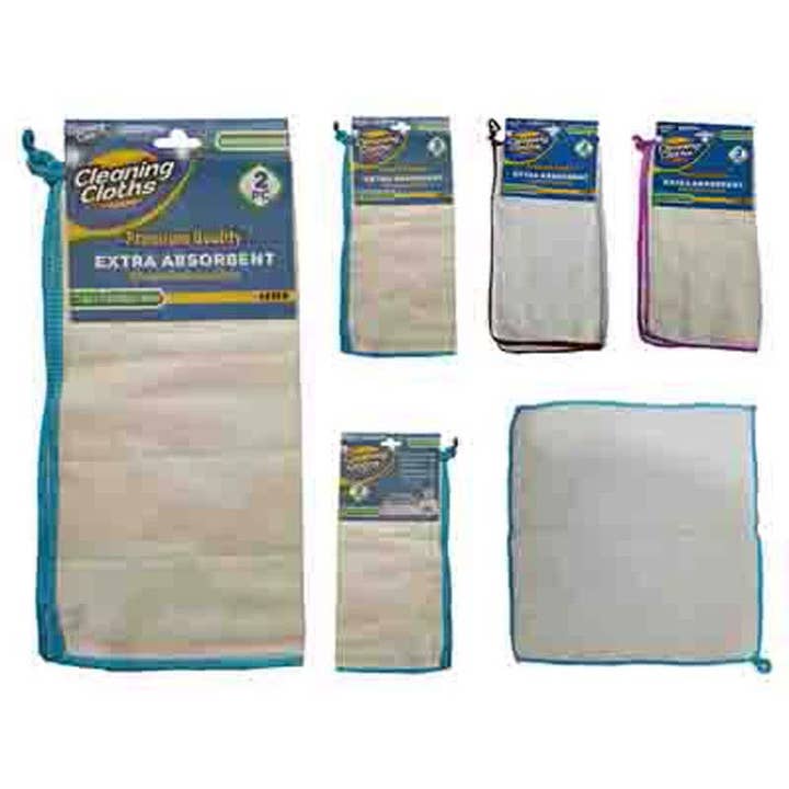 Bomullsrengöringsduk 2-pack 11,8" X 11,8" 28,5G vardera för wholesale av Deluxe Import Trading