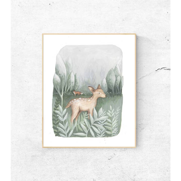 Woodland Deer Art Print for wholesale by Jessica Frasz Studio