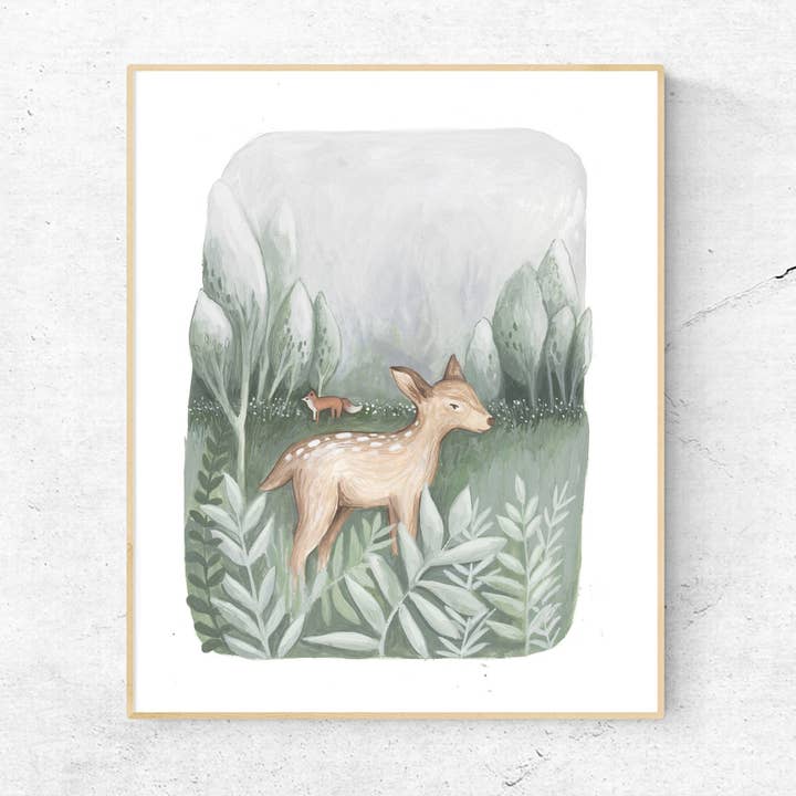 Woodland Deer Art Print for wholesale by Jessica Frasz Studio