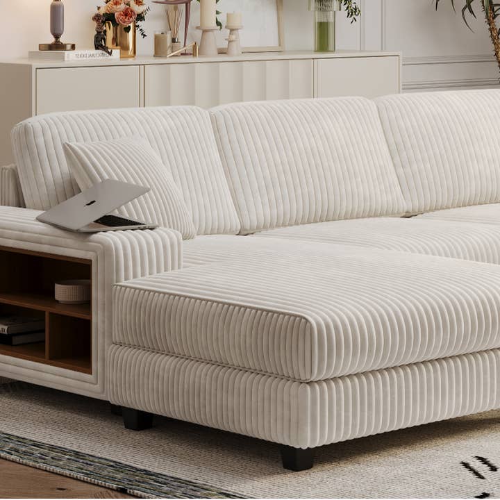 HOMYCASA DESIGN INC - Wholesale Sofa - 4-Seater U-Shaped Modular Sectional Sofa & Corduroy Fabric27