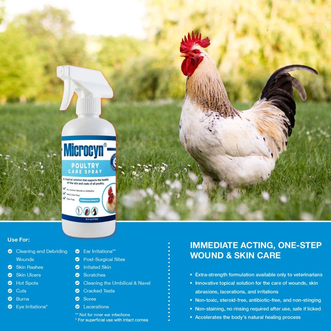 BC Animal Solutions Inc - Wholesale Pet Spray - Not Cat/Dog - Microcyn® Farm and Ranch Poultry Care Spray, 16oz3