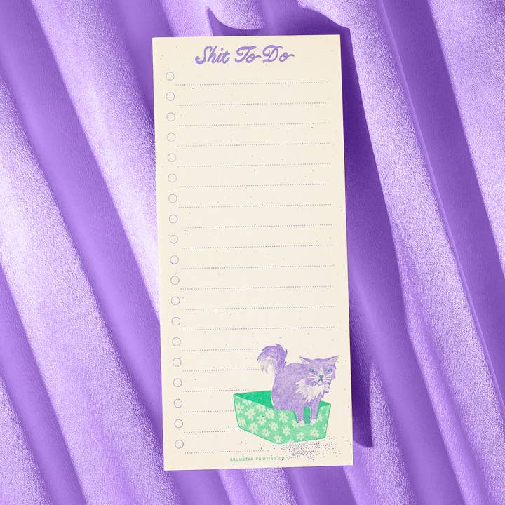 Shit To Do - Risograph Notizblock für den Großhandel von Bromstad Printing Co.
