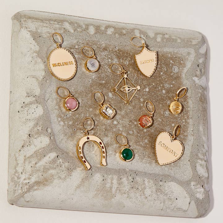 Studio Grun - Venta al por mayor Abalorios/colgantes individuales - Colgante para ojos que todo lo ven en topacio/oro