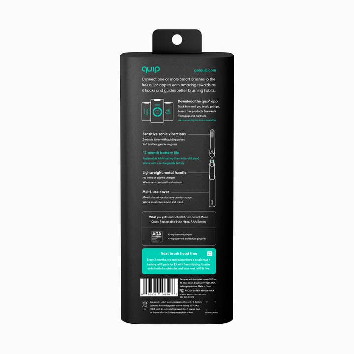 quip - Wholesale Toothbrush - quip All-black Metal Smart Electric Brush
