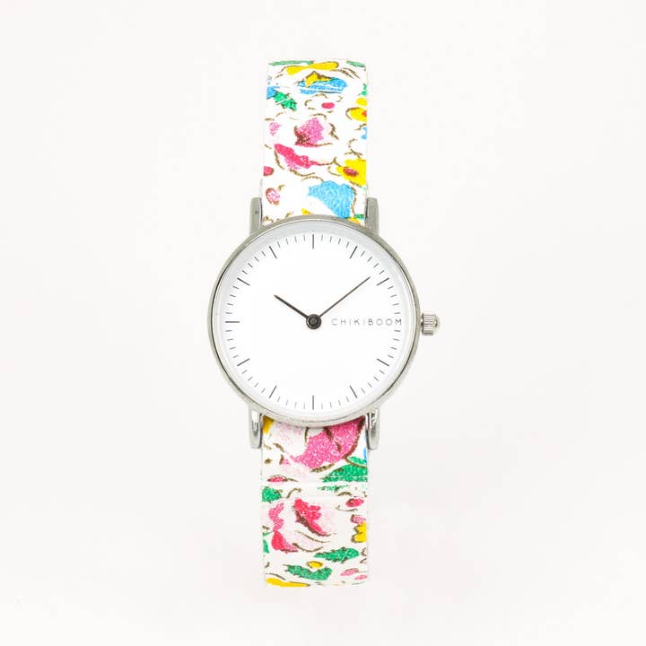 Reloj para mujer con flores y blanco para venta al por mayor de Chikiboom