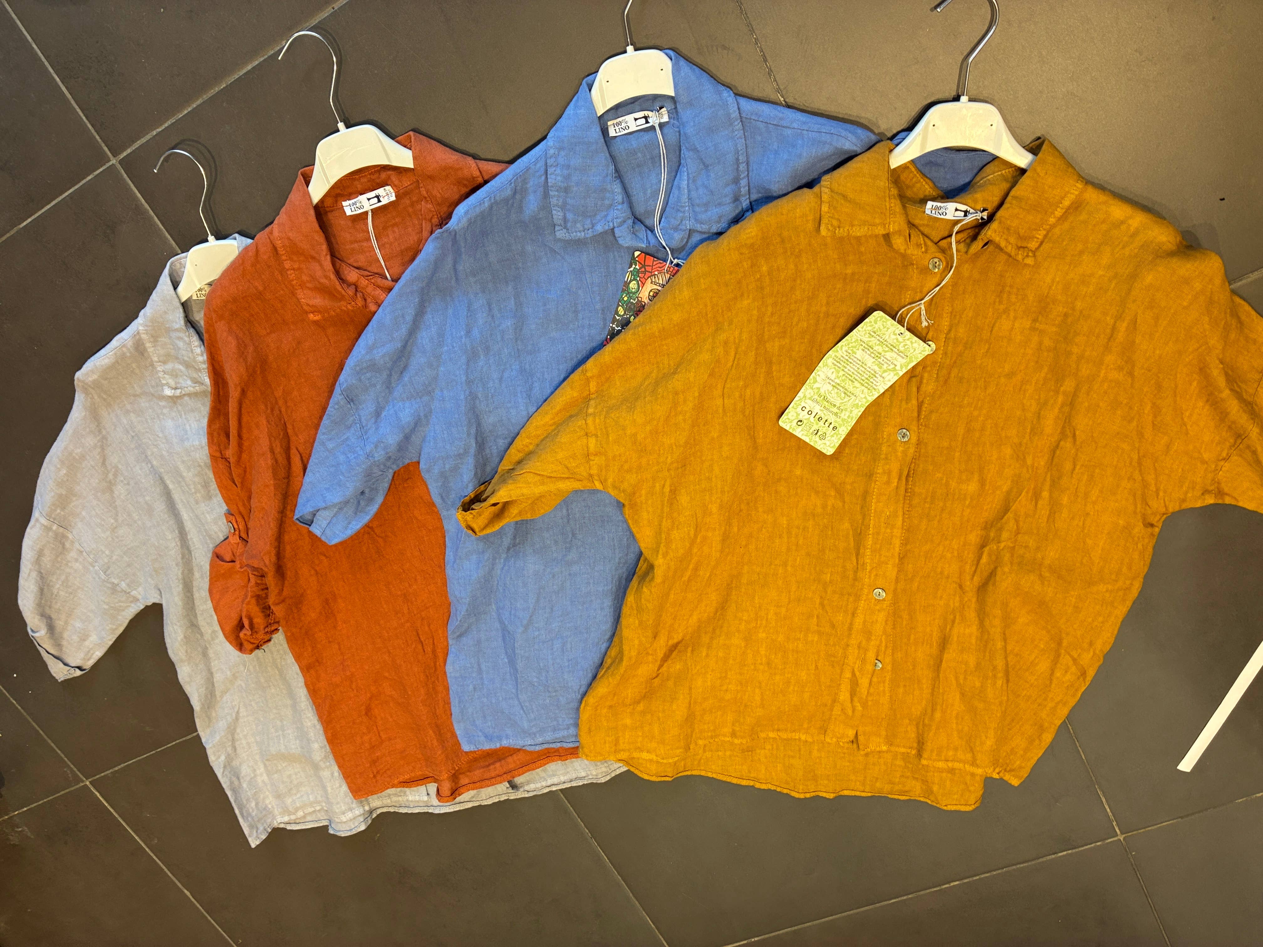 la maison des fibres naturelles - Wholesale Button Down Shirt - Women's - 620090u 100% linen shirt made in Italy27