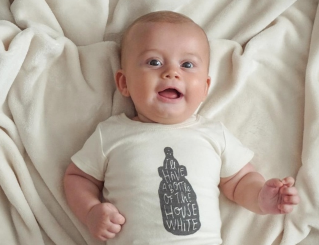 Default baby graphic organic bodysuit | house white for wholesale on Faire6