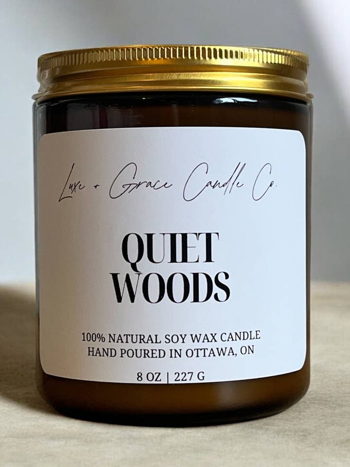 Quiet Woods - Grounding - Crisp Leaves - Soy Wax Candle for wholesale by Luxe + Grace Candle Co.