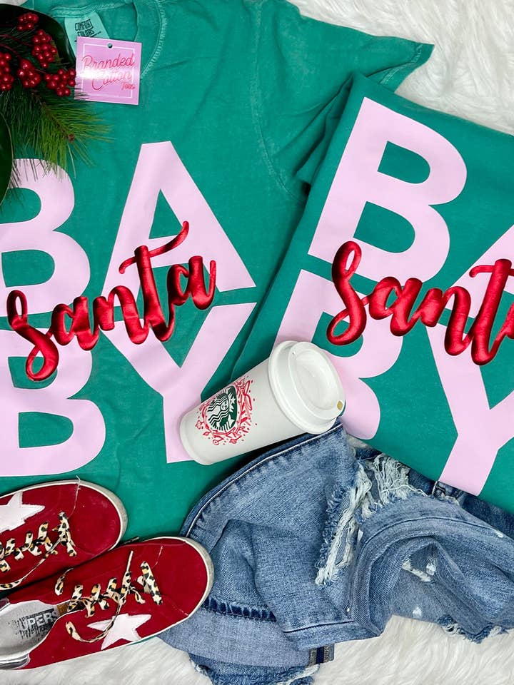 Santa Baby Tee {Metallic} for wholesale by Branded Cotton