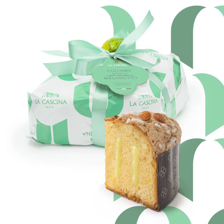 La Cascina 1899 - Vendita all'ingrosso Dolci ricoperti di cioccolato - COLOMBA ARTIGIANALE FARCITA CREMA AL BERGAMOTTO 1KG