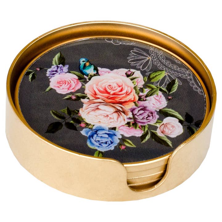 Coasters Circular Flowers Design - Set of 4 for wholesale by Febland