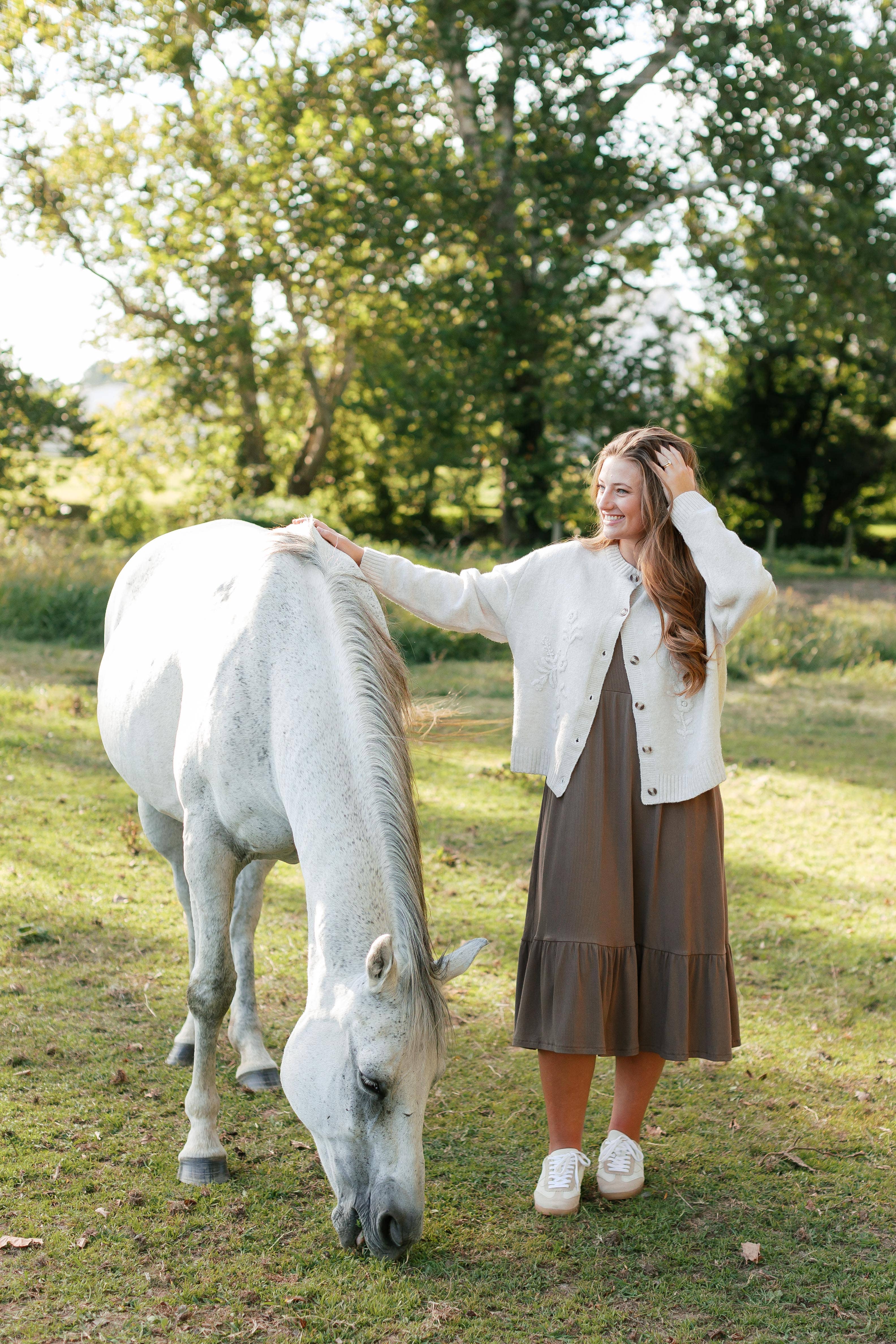 'Shiloh' Ribbed Tiered Midi Dress in Mocha FINAL SALE for wholesale on Faire4