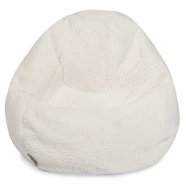 Majestic Home Goods Cream Sherpa Small Bean Bag for wholesale by Majestic Home Goods