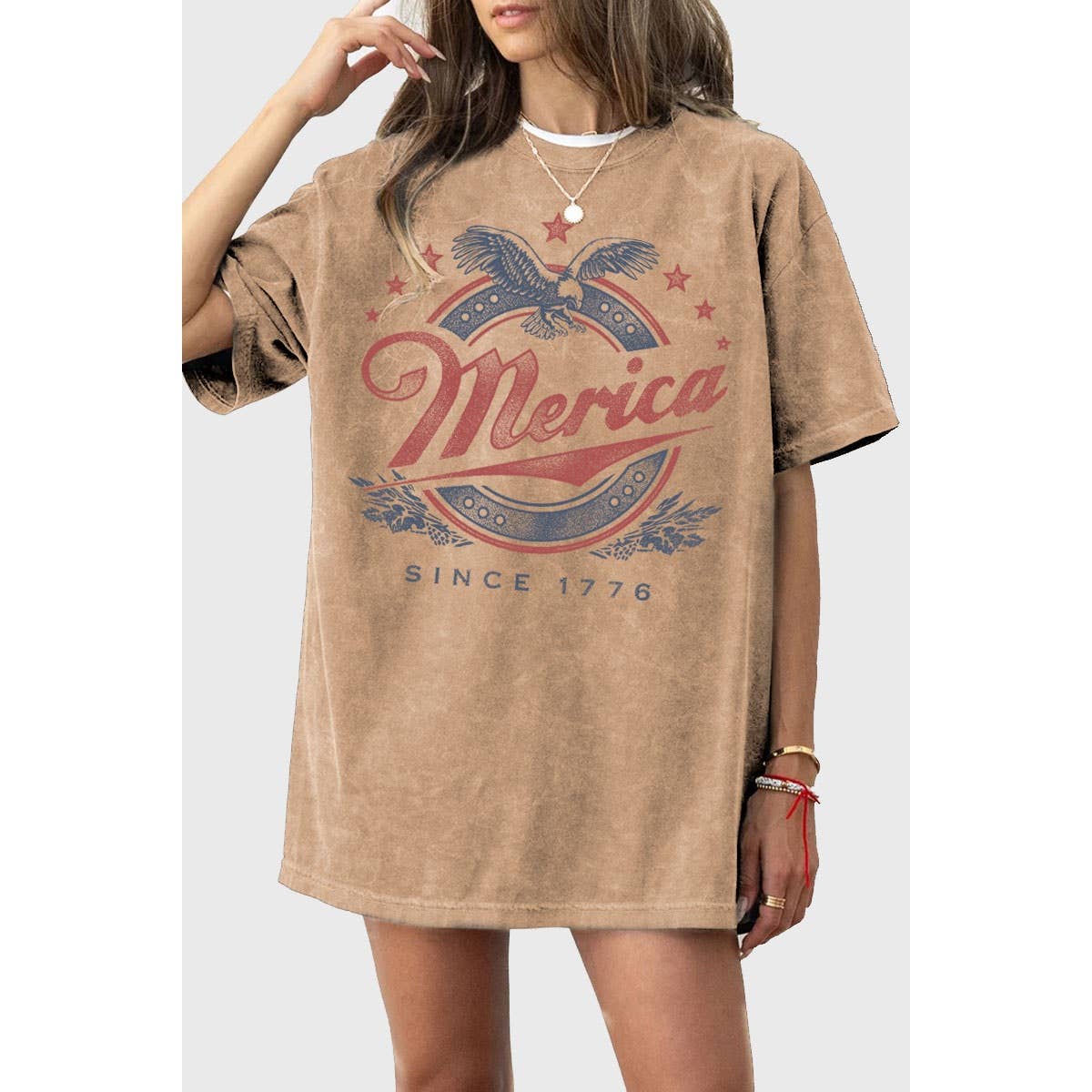 HRTandLUV - Wholesale Tunic - Women's - MERICA OVERSIZED GRAPHIC TEE2