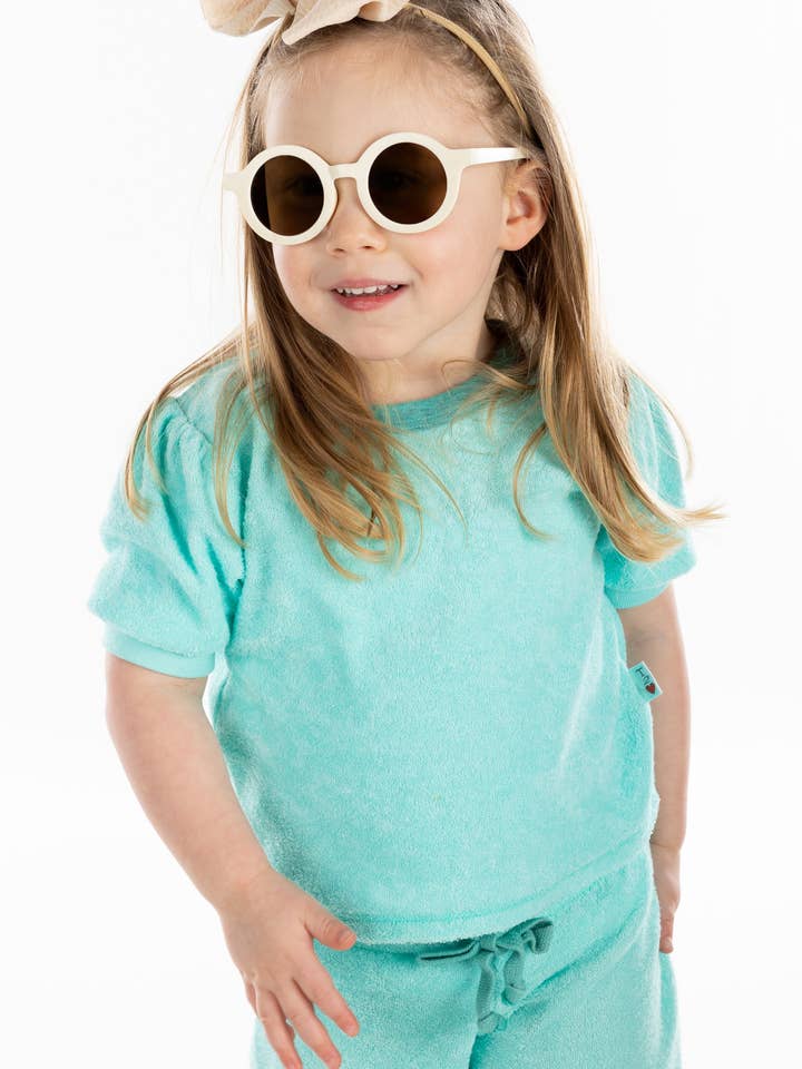 Solbriller til børn - Lys Beige (Rund) for engroshandel hos Funky Junque