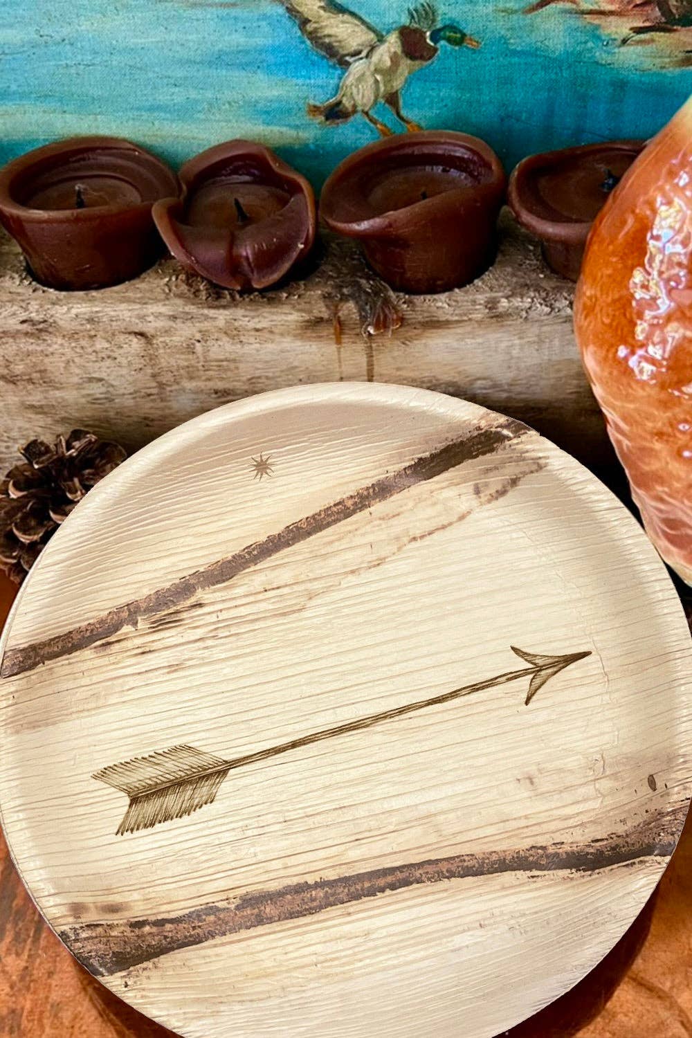 maaterra - Wholesale Disposable Plate - Compostable Palm Leaf Plates - Single Arrow, 6-12"3
