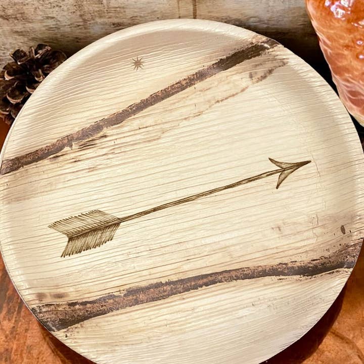 maaterra - Wholesale Disposable Plate - Compostable Palm Leaf Plates - Single Arrow, 6-12"3
