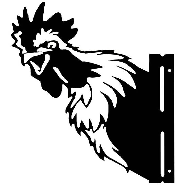 Farm Metal Rooster Peeking Fence or Post Decor for wholesale by Alpine Corporation