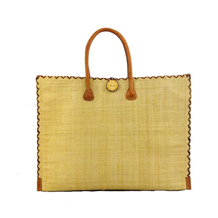 Shebobo - Wholesale Shoulder Bag - Unisex - Zafran Solid Straw Beach Bag